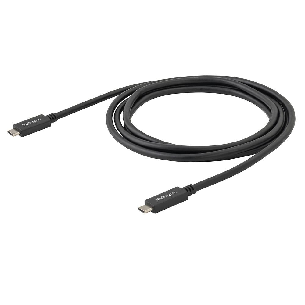 Cable USB tipo c startech 2m · macho - macho · negro