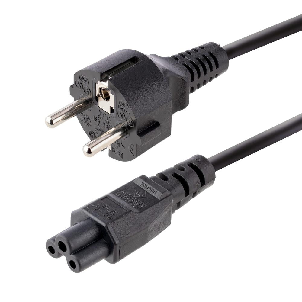 Cable schuko a c5 startech 2m · macho - hembra · negro