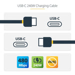 Cable USB tipo c startech 4m · macho - macho · negro