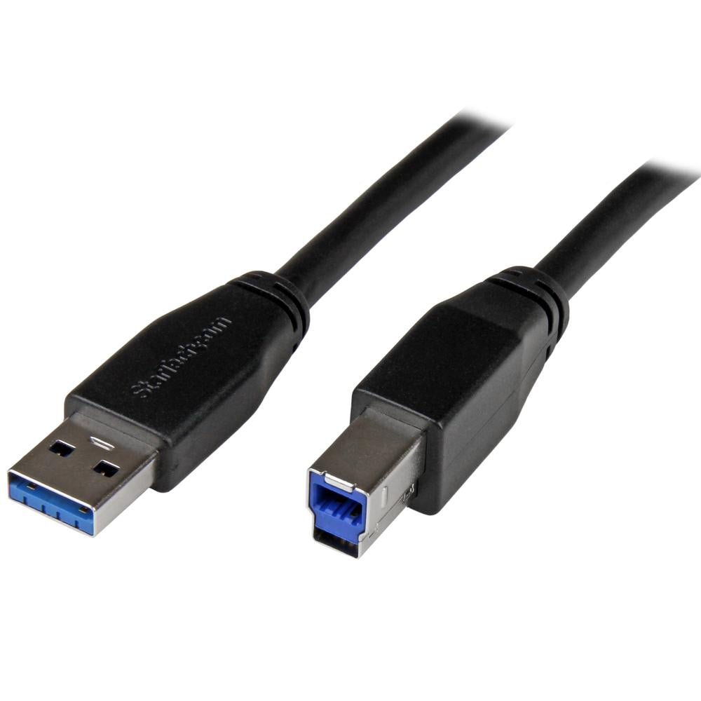 Cable USB tipo a a USB tipo b startech 5m · macho - macho · negro