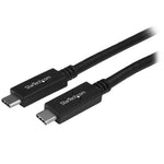 Cable USB tipo c startech 0.5m · macho - macho · negro