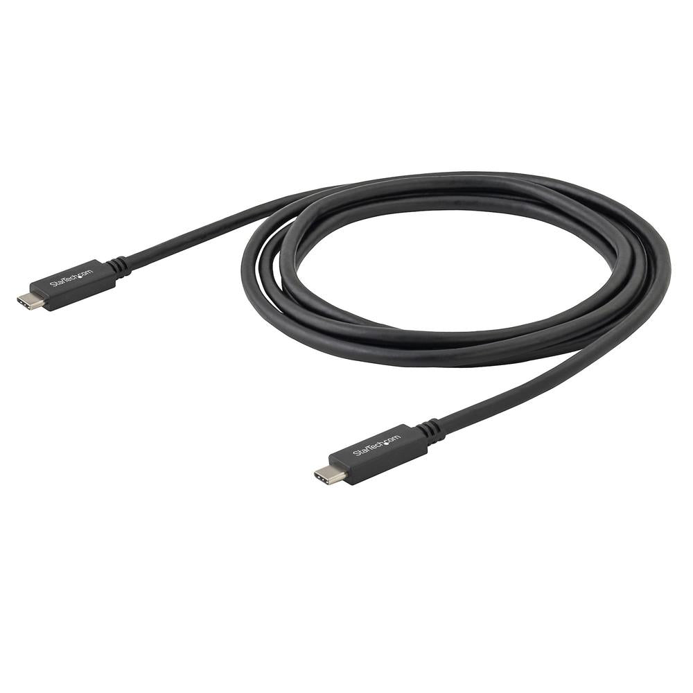 Cable USB tipo c startech 0.5m · macho - macho · negro