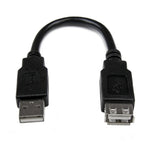 Cable USB tipo a startech 0.15m · macho - hembra · negro