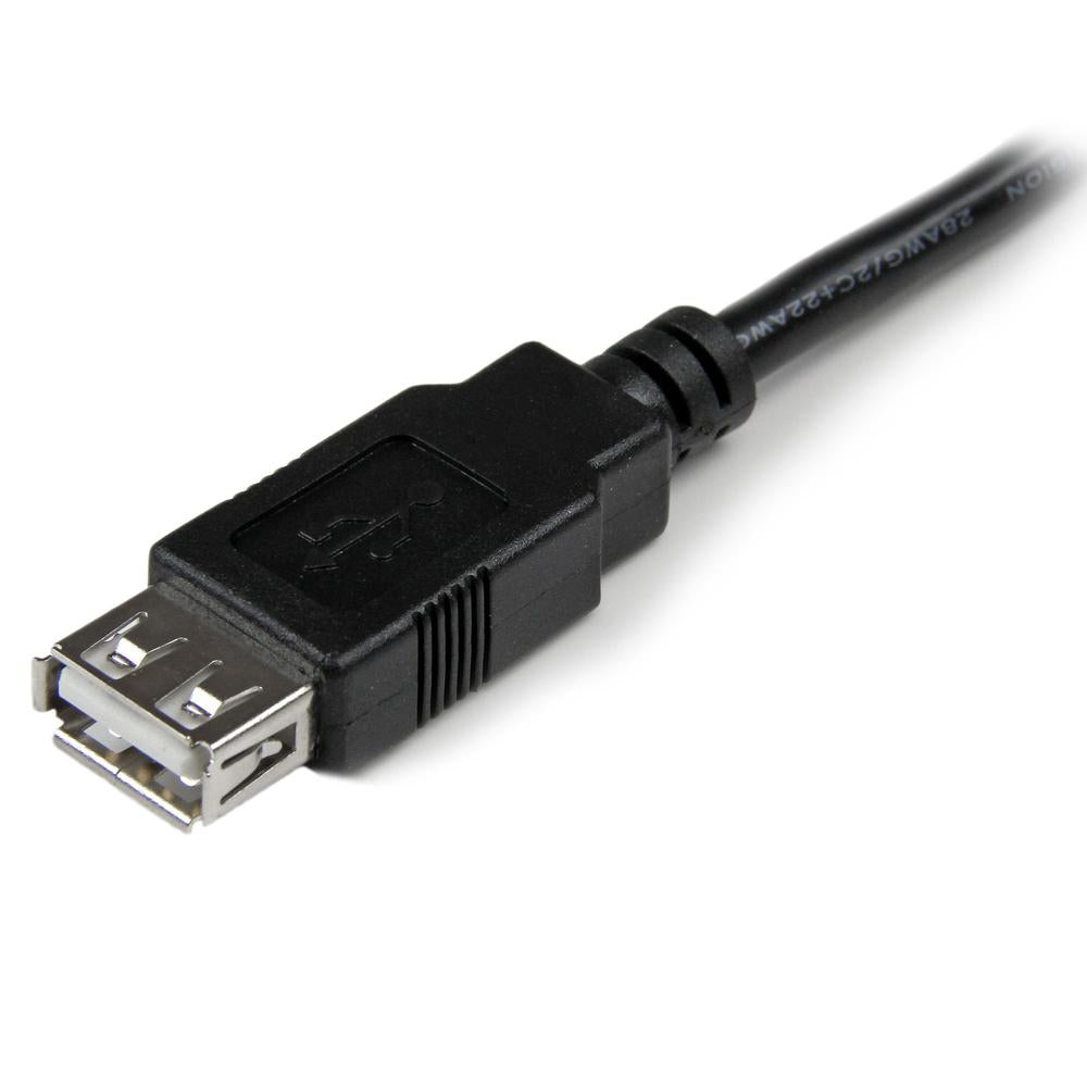 Cable USB tipo a startech 0.15m · macho - hembra · negro
