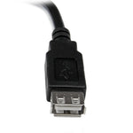 Cable USB tipo a startech 0.15m · macho - hembra · negro