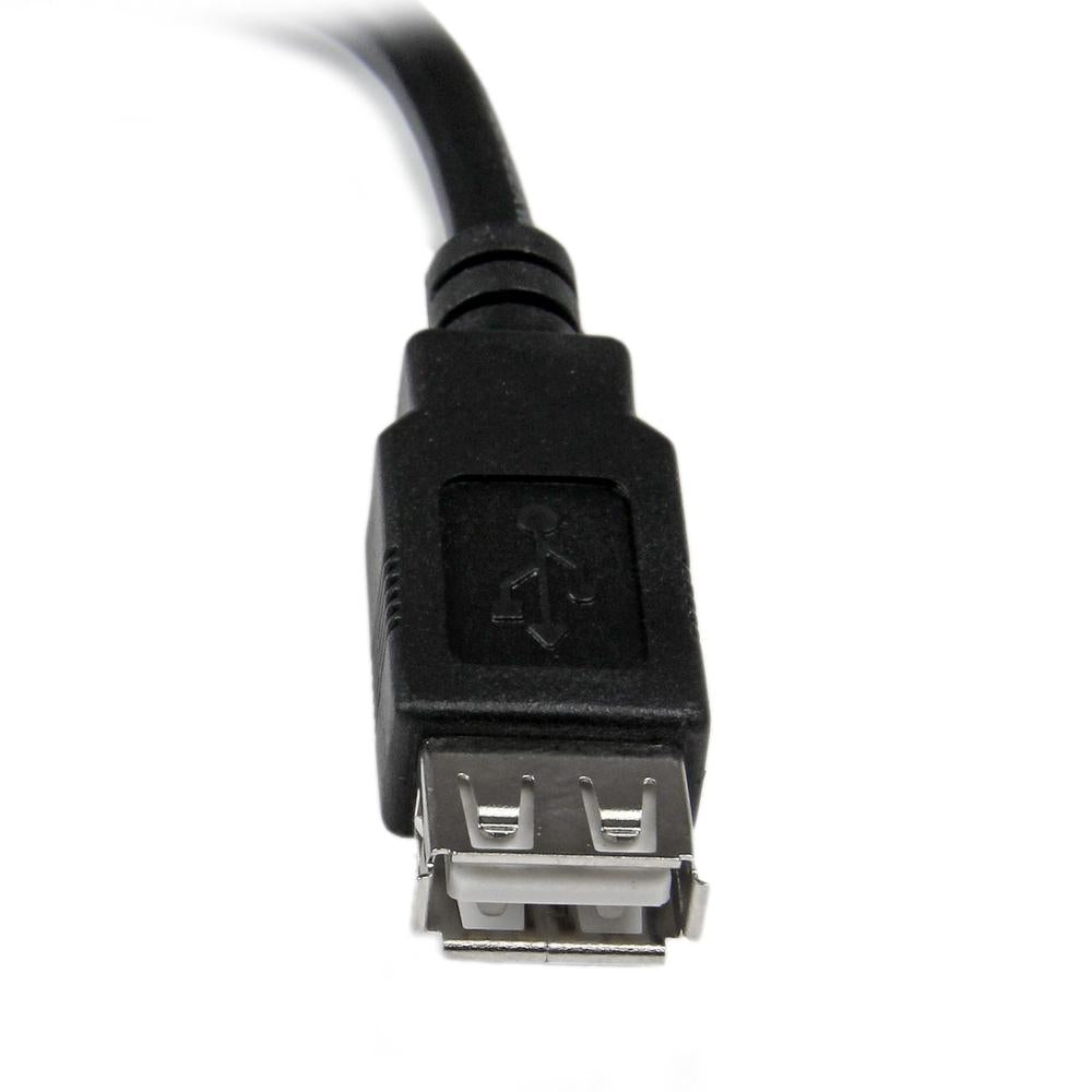 Cable USB tipo a startech 0.15m · macho - hembra · negro