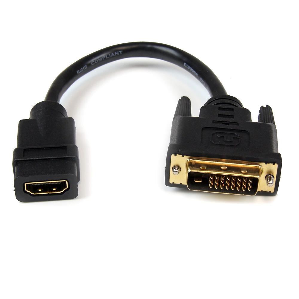 Cable dvi - d a HDMI startech 0.20m · macho - hembra · negro