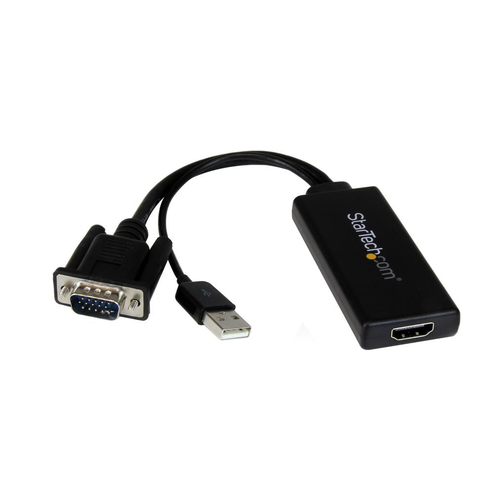 Adaptador vga a HDMI startech macho - hembra · negro + alimentacion USB