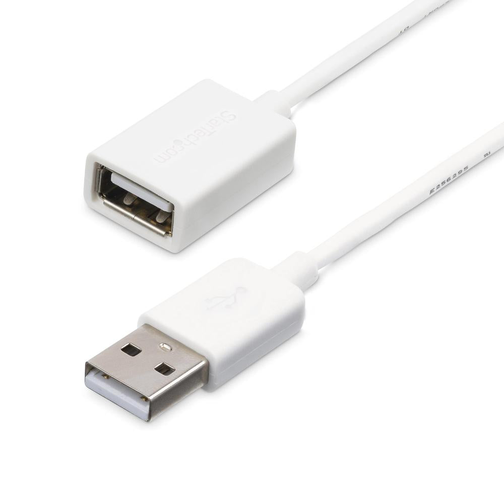 Cable USB tipo a startech 1m · macho - hembra · blanco