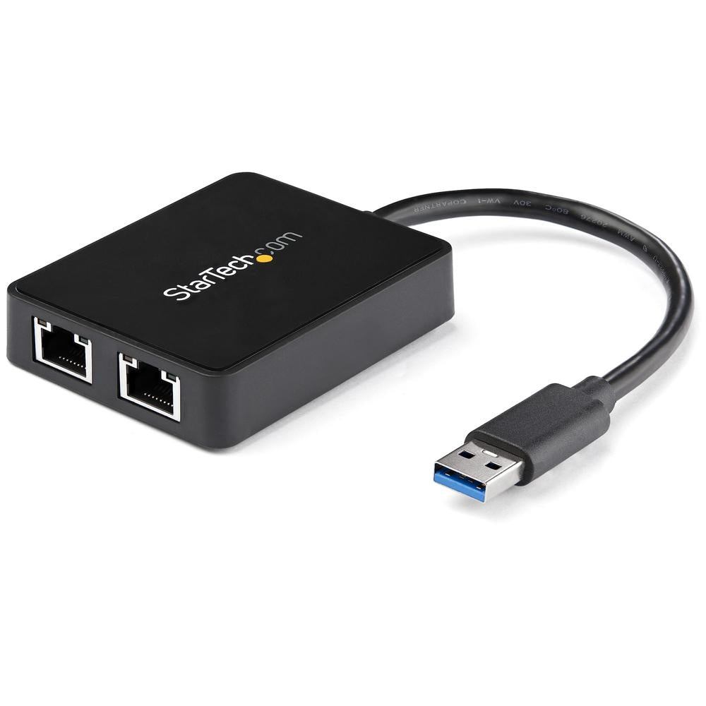 Adaptador USB tipo a a 2x RJ45 startech macho - hembra · negro