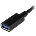 Cable USB tipo c a USB tipo a startech 0.15m · macho - hembra · negro