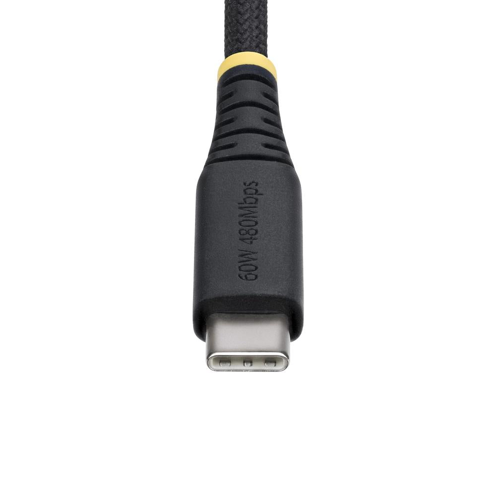 Cable USB tipo c startech 3m · macho - macho · negro trenzado