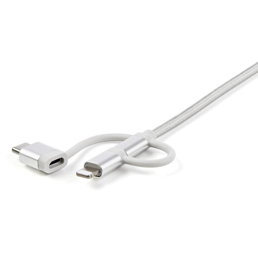 Cable USB tipo a a micro USB · USB tipo c · lightning startech 1m · macho - macho · plata trenzado