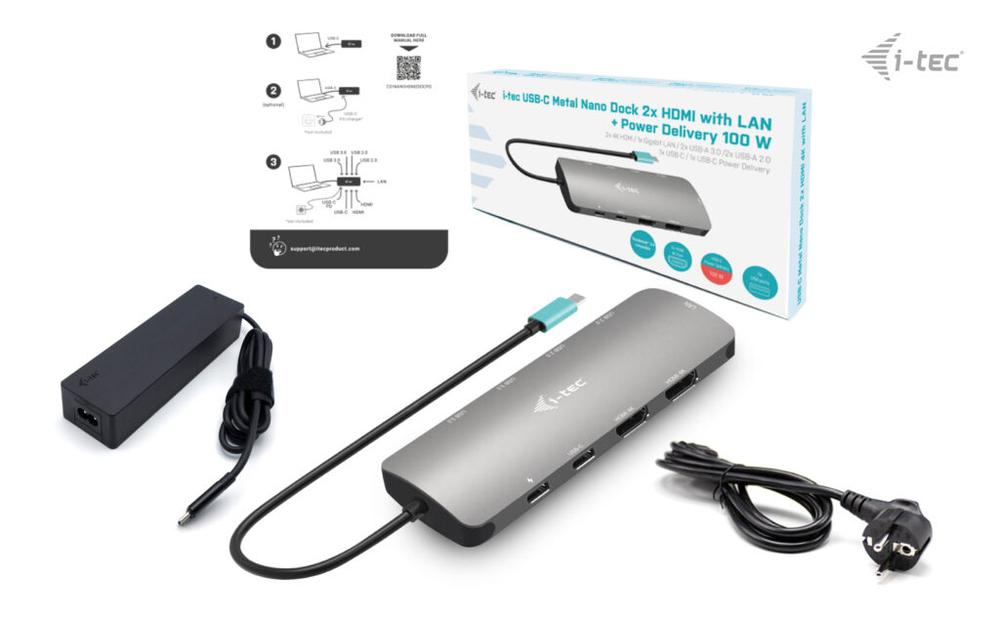 Docking station startech USB tipo c 8 en 1 + cargador 100w