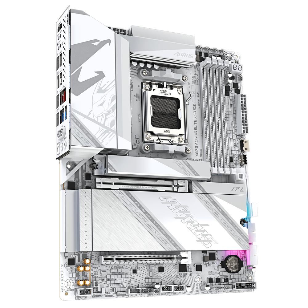 Placa base Gigabyte x870 aorus elite x3d ice ATX am5 · 4x DDR5 · 2x sata3