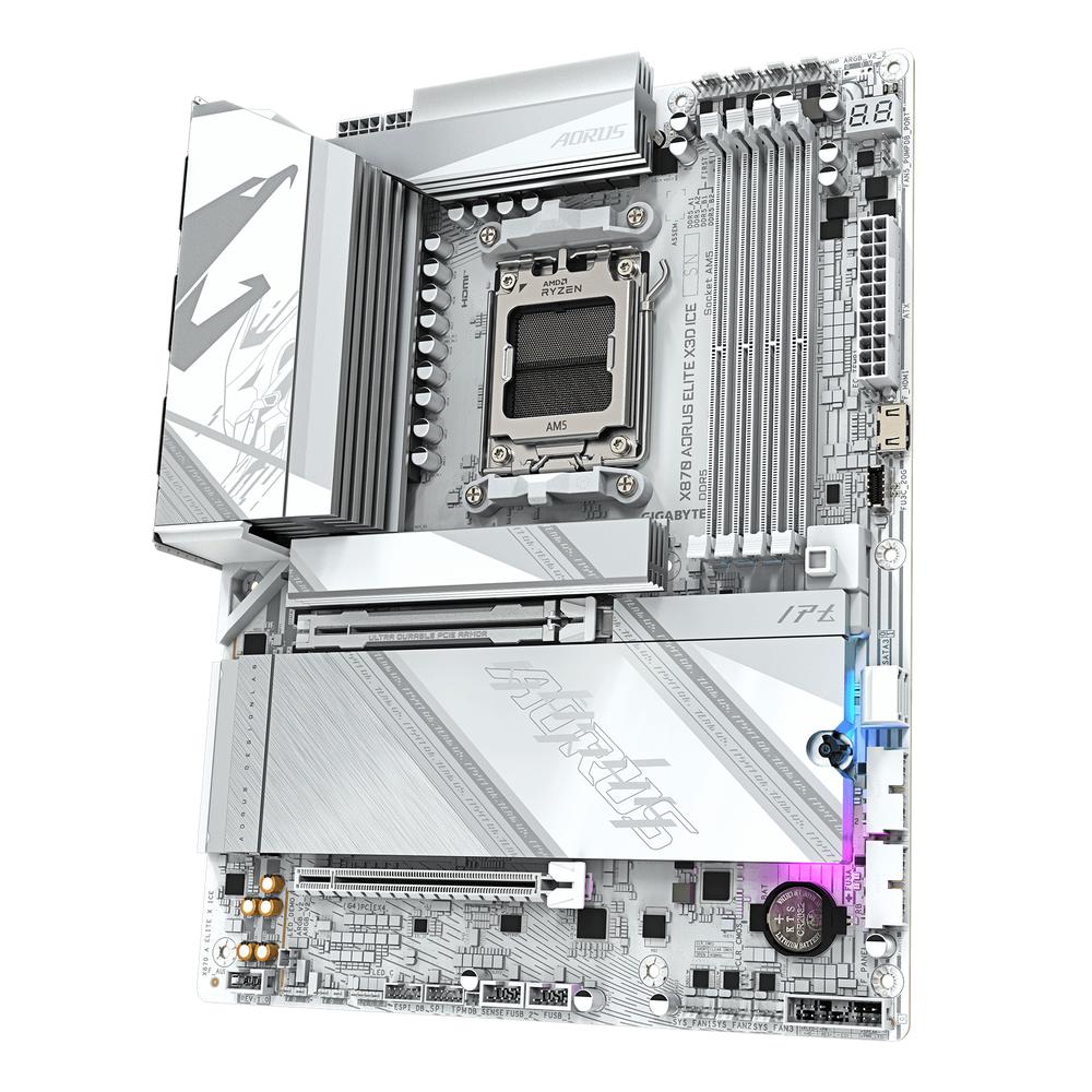 Placa base Gigabyte x870 aorus elite x3d ice ATX am5 · 4x DDR5 · 2x sata3