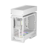 Caja ordenador gaming Deepcool cl6600 wh ATX RGB cristal templado blanca y madera