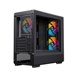 Caja ordenador gaming Einarex pm400 mATX RGB cristal templado negra