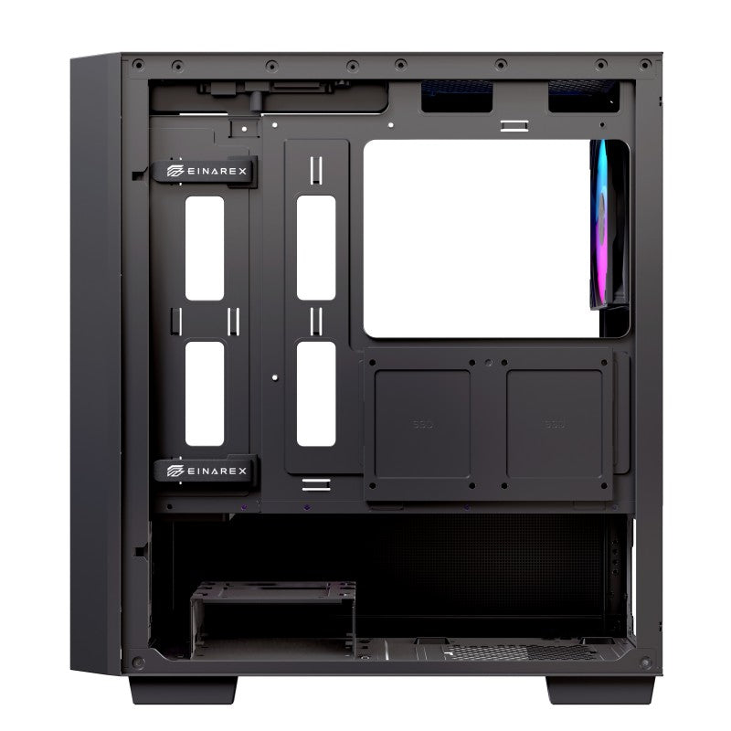 Caja ordenador gaming Einarex pm150 mATX RGB cristal templado negro