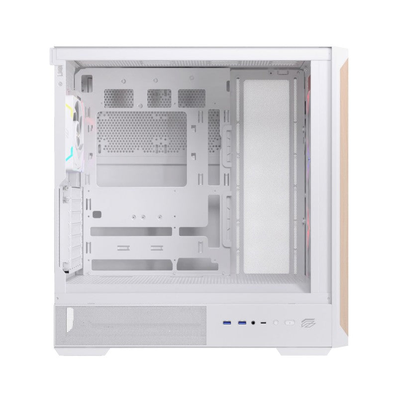 Caja ordenador gaming Einarex p800 ATX RGB cristal templado blanca