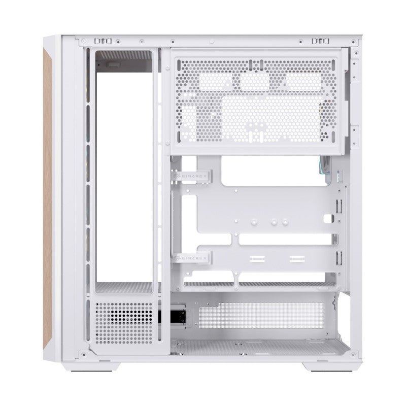 Caja ordenador gaming Einarex p800 ATX RGB cristal templado blanca