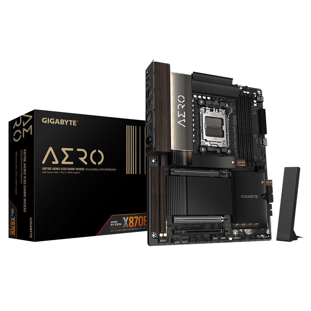 Placa base Gigabyte Gigabyte x870e aero x3d dark wood am5 ATX · 4x DDR5 · 4x sata3