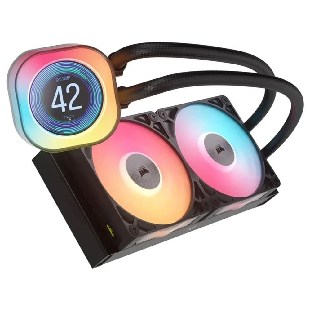 Kit refrigeracion liquida Corsair icuelink titan240rx lcd aio RGB 2x 120mm negro
