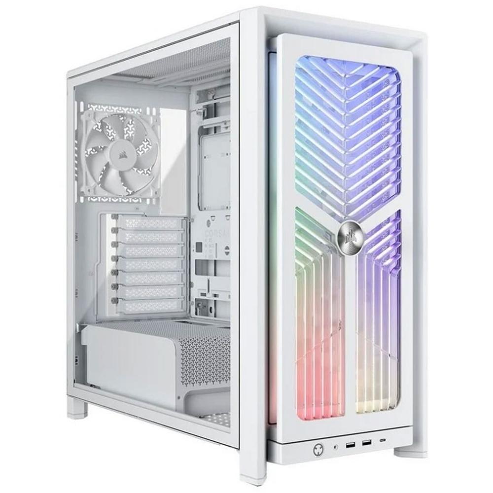 Caja ordenador gaming Corsair frame 4000x rs ATX cristal templado blanca