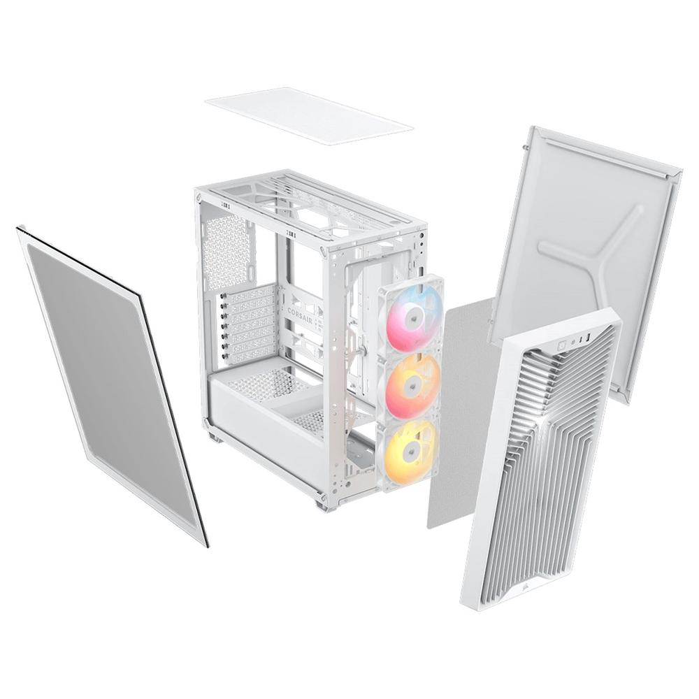 Caja ordenador gaming Corsair 3200d rs argb ATX cristal templado blanca