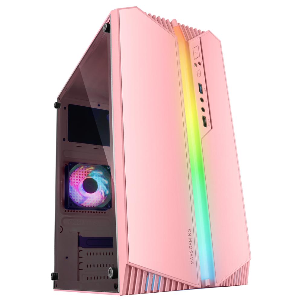 Caja ordenador mars gaming mc - s1 mATX argb rosa
