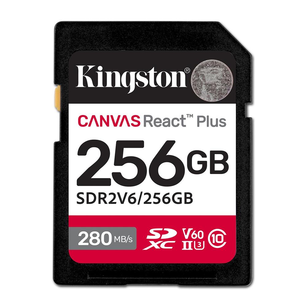 Tarjeta memoria sdxc 256GB Kingston canvas react plus uhs - ii clase 10