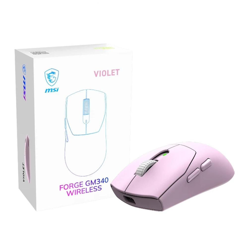 Raton inalambrico gaming MSI forge gm340w violeta