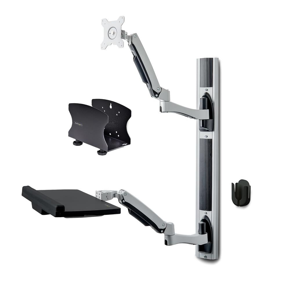 Soporte pared startech vesa hasta 27 pulgadas 100x100mm max 10kg + soportes cpu y teclado y raton