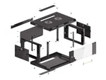 Armario rack phoenix 4u 600x450x279 auto - ensamblado 19'' hasta 60 kg negro
