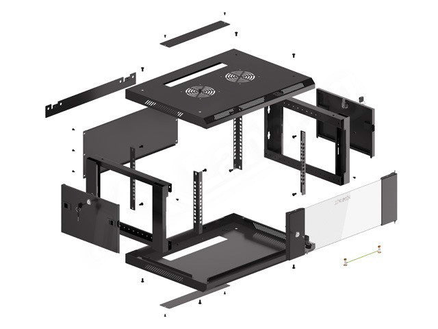 Armario rack phoenix 4u 600x450x279 auto - ensamblado 19'' hasta 60 kg negro