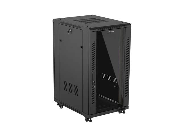 Armario rack phoenix 22u 600x800 de pie servidor 19'' hasta 1000 kg negro