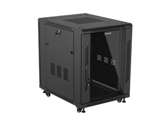 Armario rack phoenix 15u 600x800 servidor 19'' alta densidad negro