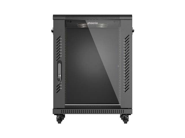 Armario rack phoenix 15u 600x600 de pie servidor 19'' hasta 1000 kg negro