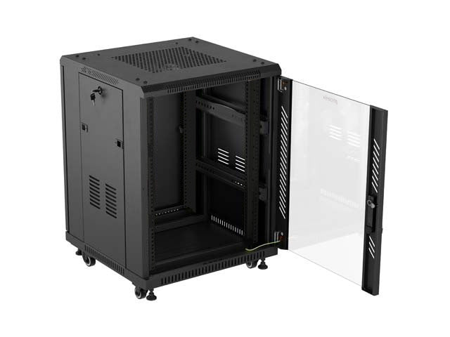 Armario rack phoenix 15u 600x600 de pie servidor 19'' hasta 1000 kg negro
