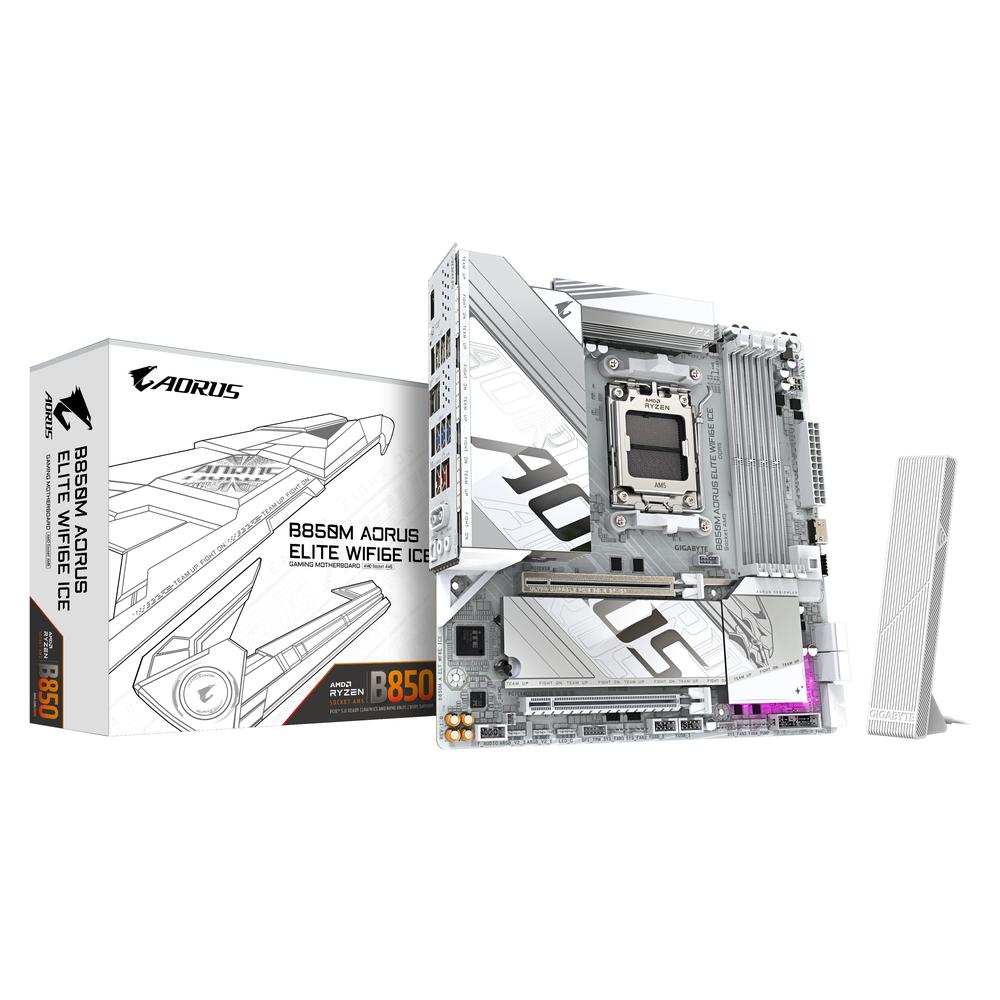 Placa base Gigabyte b850m aorus elite wifi6e ice am5 mATX · 4x DDR5