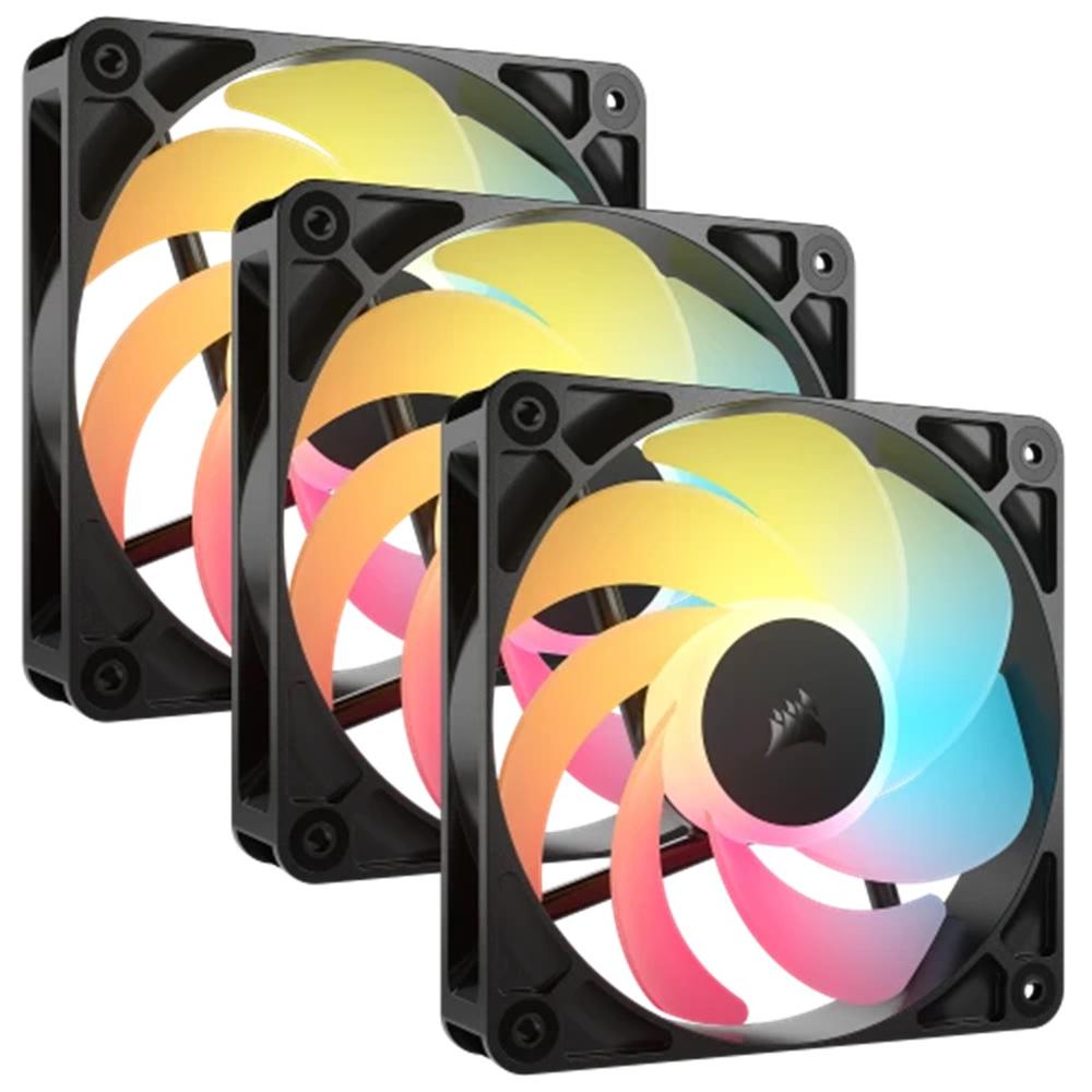 Ventilador caja Corsair rs120 - r gaming argb 3x 120mm negro