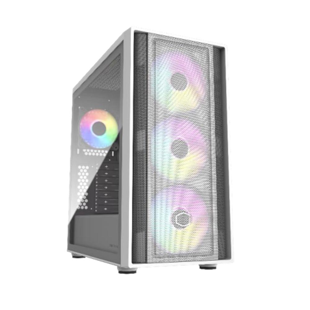 Caja ordenador gaming cooler master masterbox 600 ATX argb cristal templado blanco