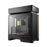 Caja ordenador gaming Deepcool cl6600 wh ATX RGB cristal templado negra y madera