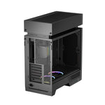 Caja ordenador gaming Deepcool cl6600 wh ATX RGB cristal templado negra y madera
