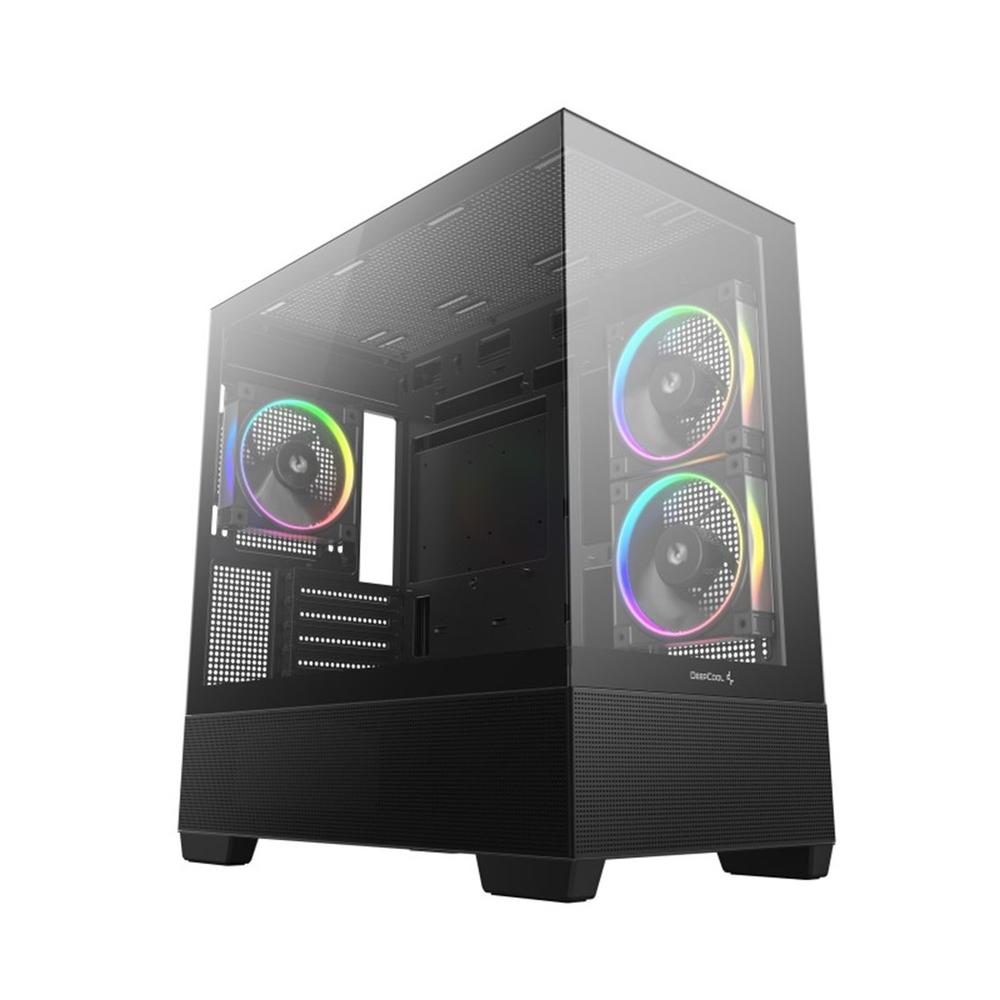 Caja ordenador gaming Deepcool cg380u mATX argb cristal templado negra