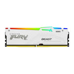 Memoria ram DDR5 16GB Kingston - 6000mt - s - fury beast RGB - cl30 - blanco