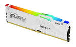 Memoria ram DDR5 16GB Kingston - 6000mt - s - fury beast RGB - cl30 - blanco
