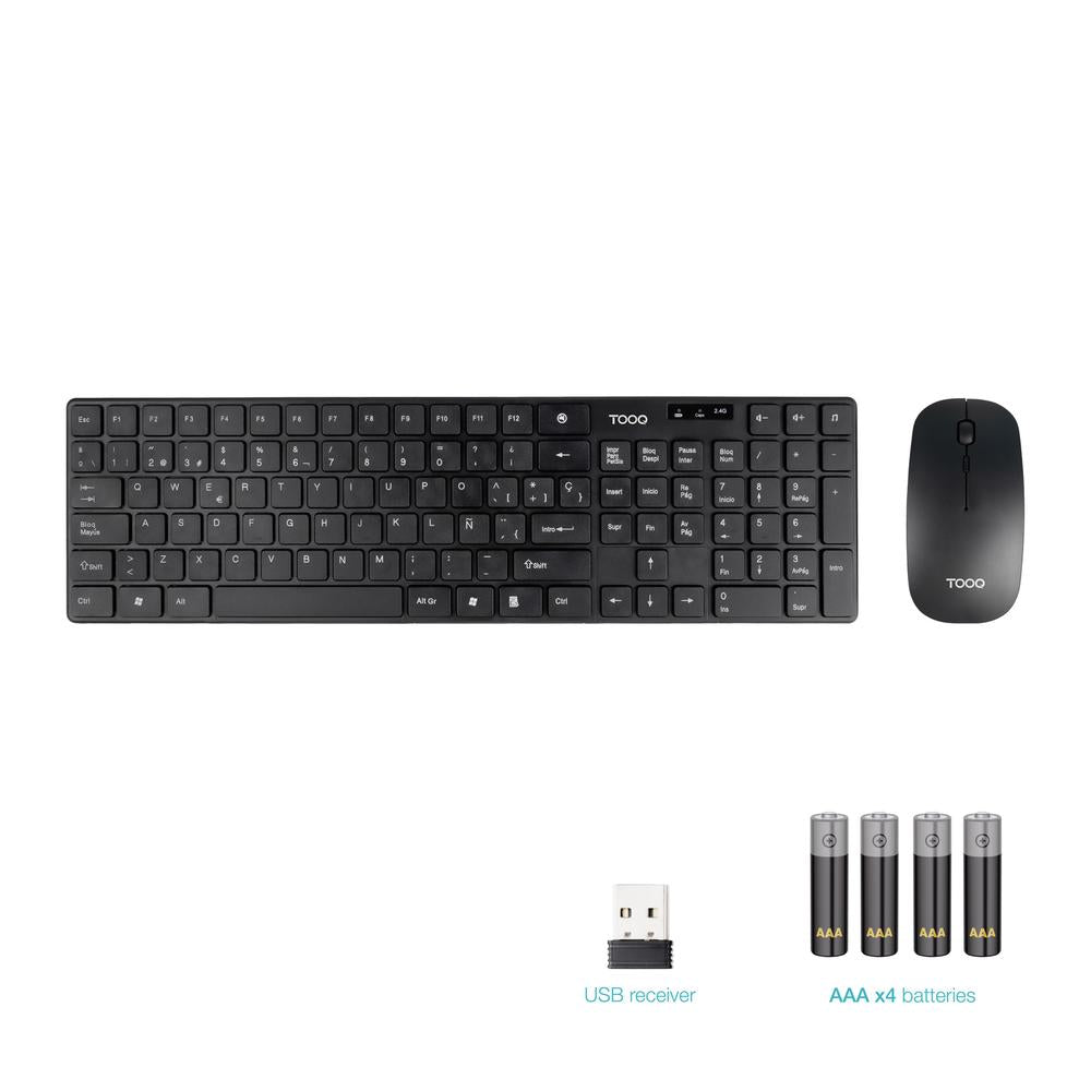 Kit teclado + raton TooQ tqkmw - 3102 - b rf inalambrico negro