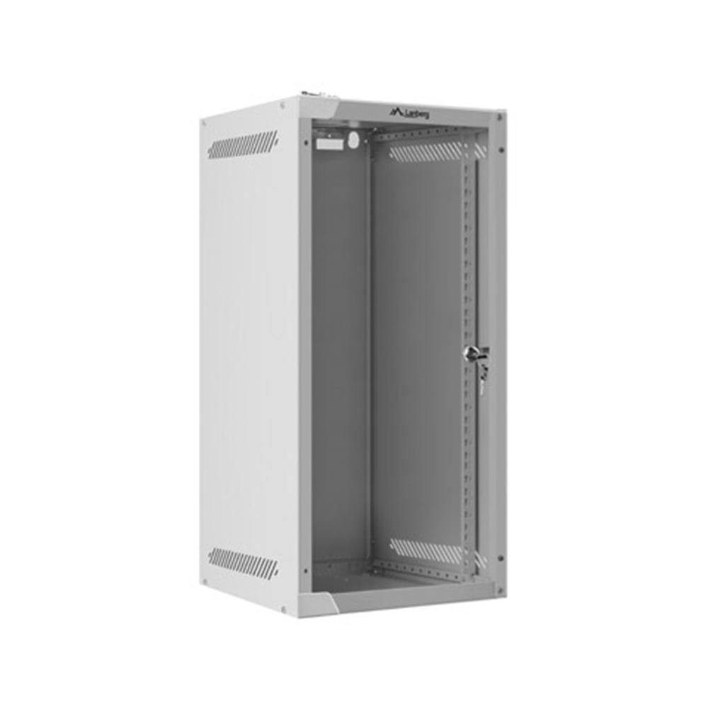 Armario Lanberg mural 10 pulgadas 12u · 280x310 flat pack gris puerta cristal