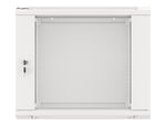 Armario Lanberg mural rack 19 pulgadas 9u · 600x450 flat pack v2 puerta cristal gris